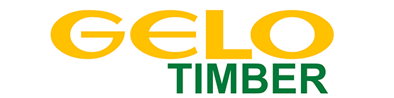 GELO Timber logo with 'GELO' in yellow and 'TIMBER' in green, stylized typography.