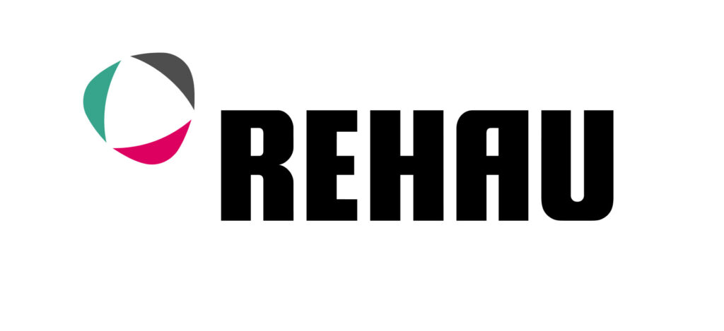 Logo for RehabU: a multicolored circular symbol (teal, gray, magenta) followed by bold black 'REHABU'.